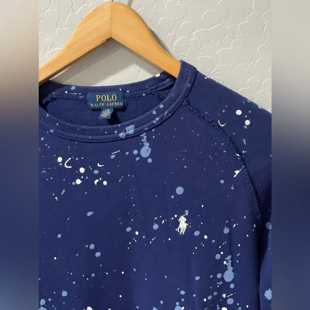 Polo Ralph Lauren Paint Splatter Sweatshirt VTG‎ Artist Stadium 14/16
